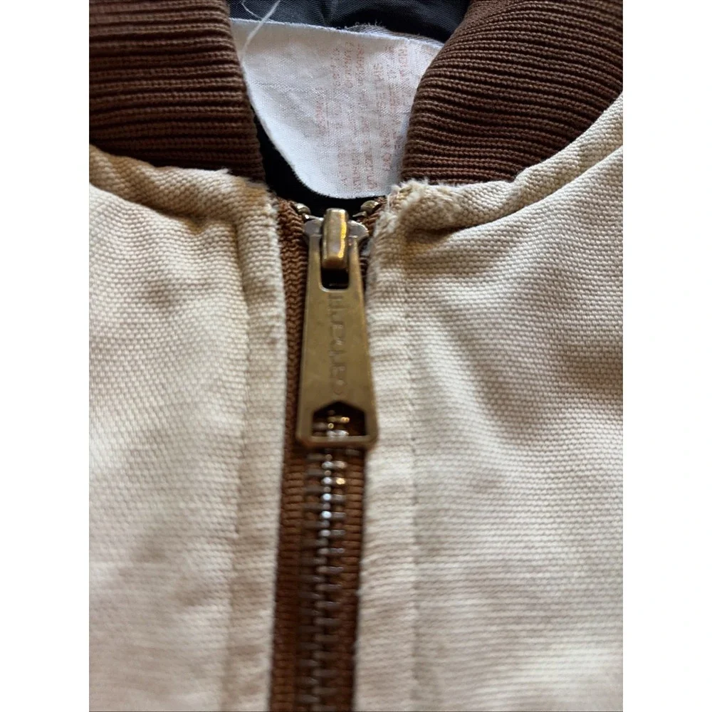 Vintage 90s Carhartt VQ186 Duck Brown Quilted Artic Vest Union Made Men's Sz La